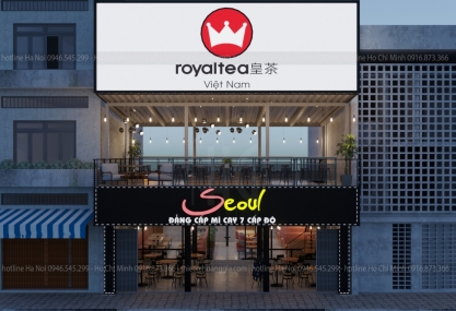 Thiết kế quán trà sữa royaltea – Chị Huệ, Bình Dương